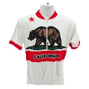 Vintage Kucharik Clothing Mens Medium Cycling Jersey California Flag Bear Zipper